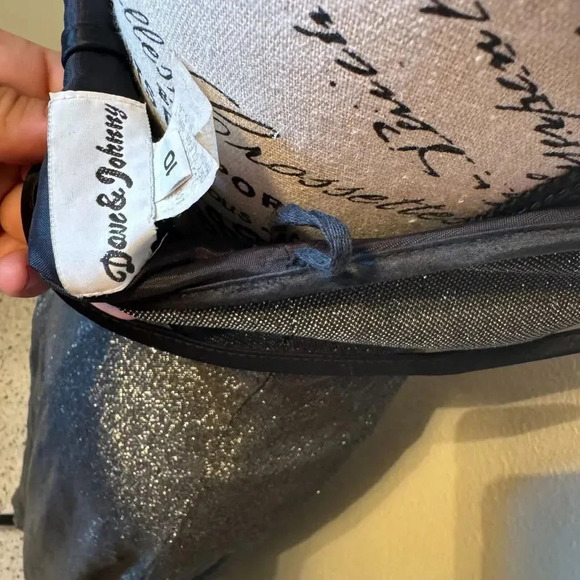 Vintage Y2K Dave & Johnny Silver Metallic Baby Doll Sheath Maxi Dress Size 10 - Picture 7 of 7